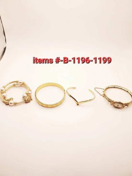 4 Gold Bracelets, items # B-1196-1199, wt.  74 grams.