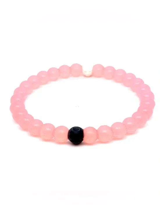 Lokai‎ Pink Beaded Bracelet with Black Accent Bead