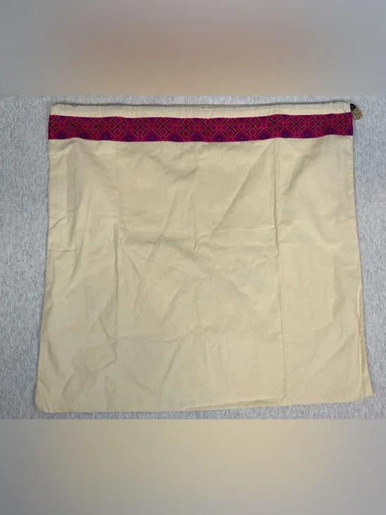 Tory Burch Large Canvas Drawstring Dust Bag Geometric Trim - 22” x 21”