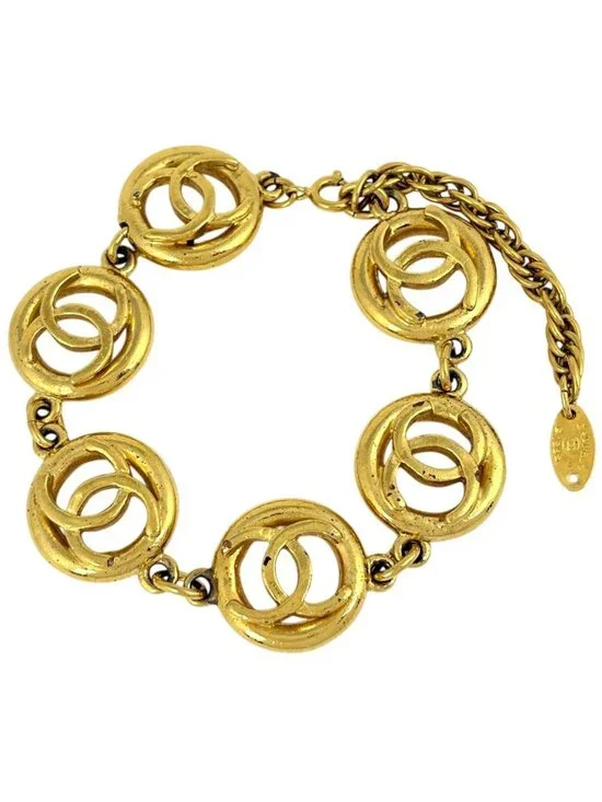 Chanel CC Logo Bracelet Gold Plated