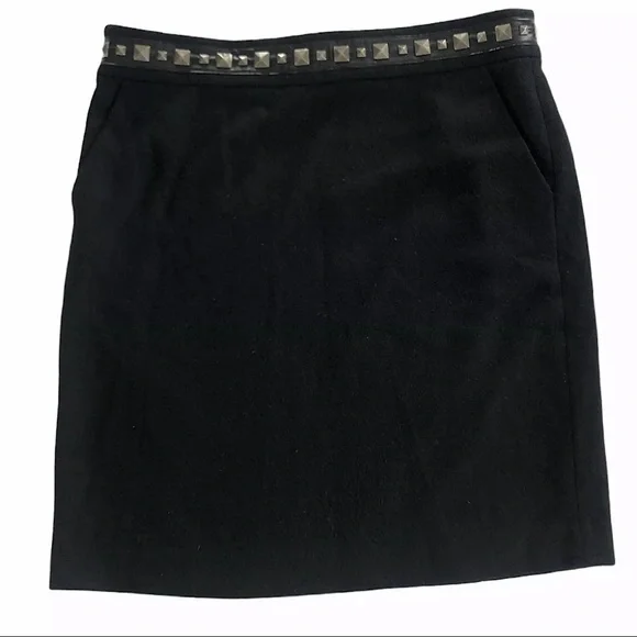 Tory Burch Sylvia Black Wool Pencil Skirt Sz XL