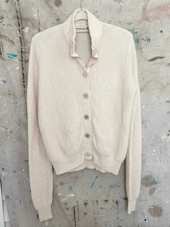 Tory Burch Cashmere Ribbed Cardigan