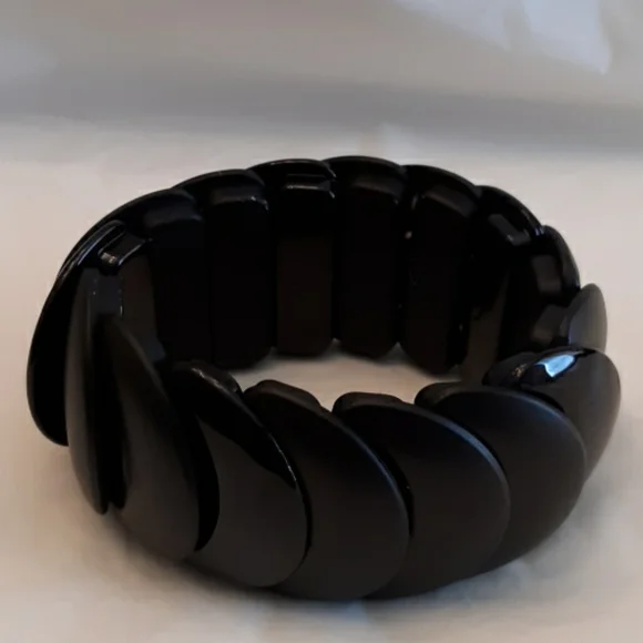 Black Stretch Bangle Bracelet
