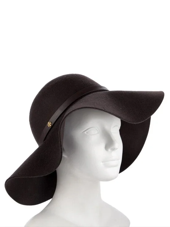 Tory Burch Women's Wide Brim Floppy Hat - Dark Brown - New With Tags