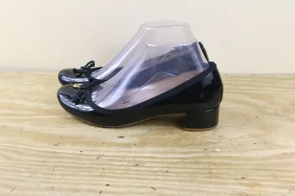 Tory Burch Heels 7M Black Patent Leather Chelsea Block Pumps Slip On Shoes