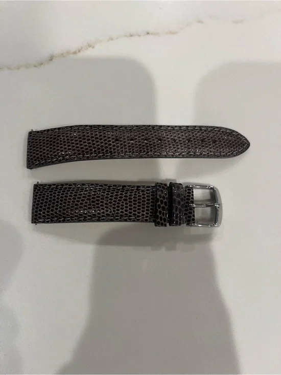Michele purple grey lizard watch strap