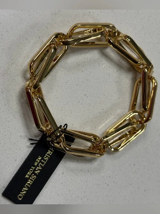 Christian Siriano Goldtone Link Stretch Bracelet