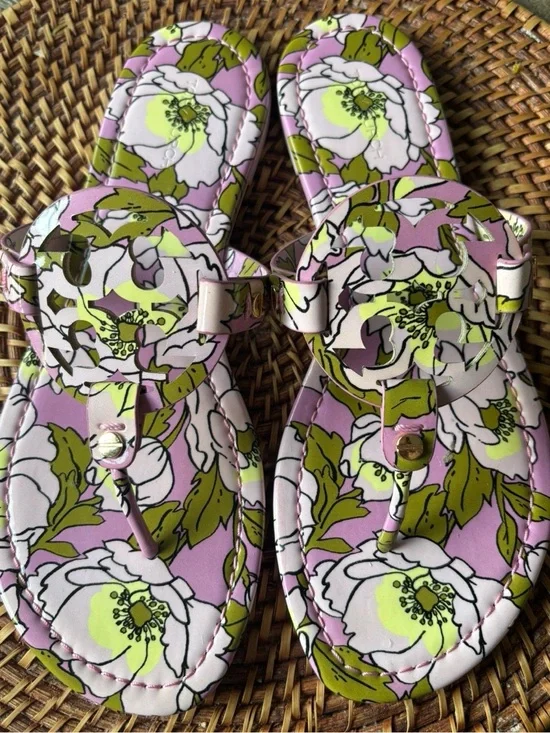 Tory Burch Miller Printed Patent Floral Leather Size 7.5
