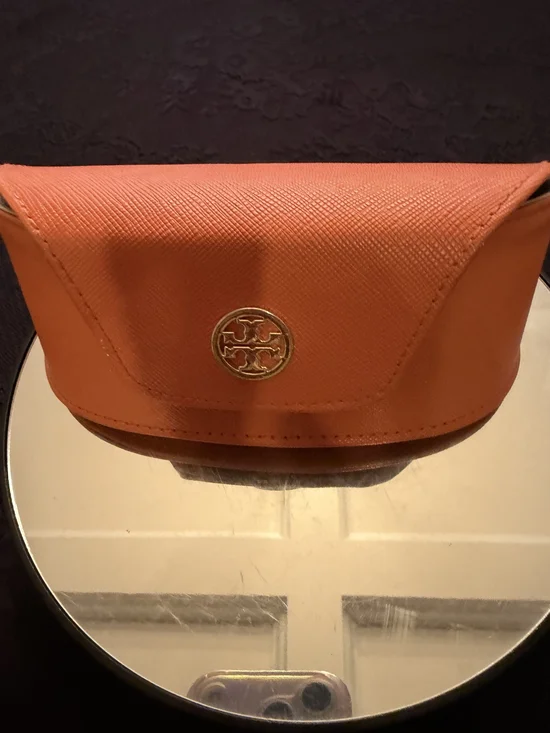 Tory Burch Orange Saffiano Leather Clutch