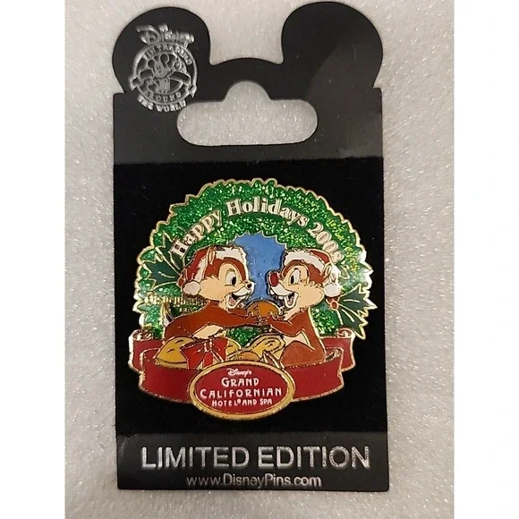 Disney Pin Chip Dale Grand Californian Hotel Holiday Wreath‎ LE 1000 DLR 65982