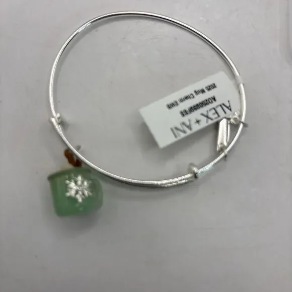 Alex And Ani Silver Toned Hot Mug Of Cocoa Charm Bracelet NWT