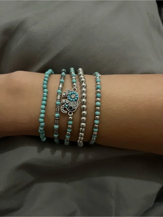 Turquoise Beaded bracelet set