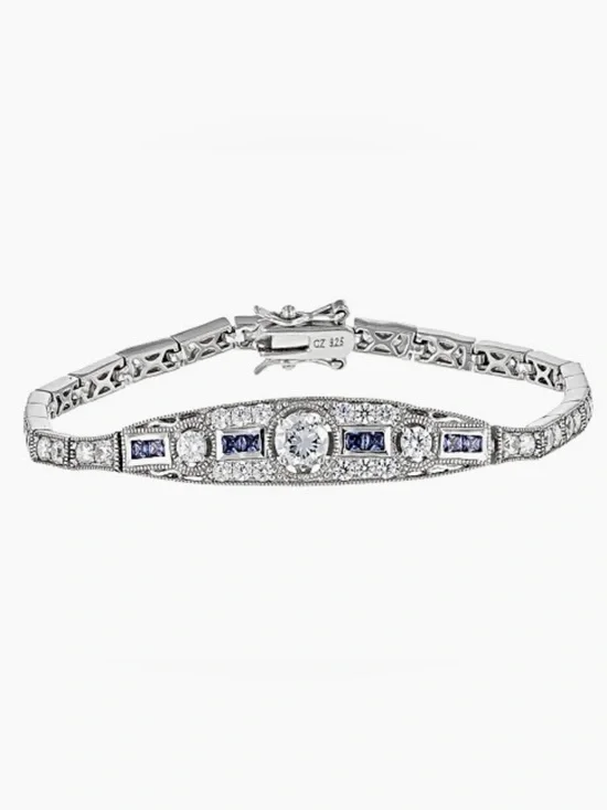 🌸JTV21 - Vanna K Blue and White Cubic Zirconia Simulants Bracelet💎🛍️