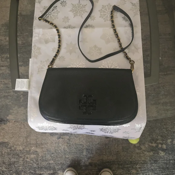 Tory Burch Black Crossbody Bag with Chain Strap