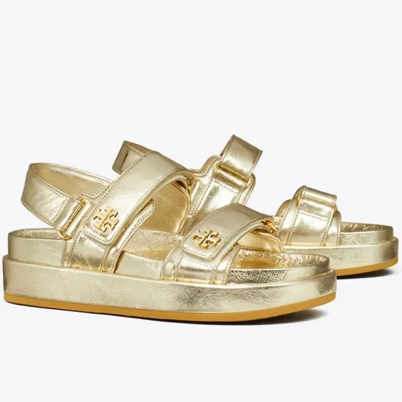 Tory Burch Metallic Gold Platform Sandals