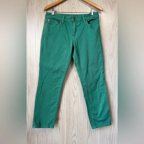 Tory Burch Green Skinny “Alexa Crop” Jeans Dize 30