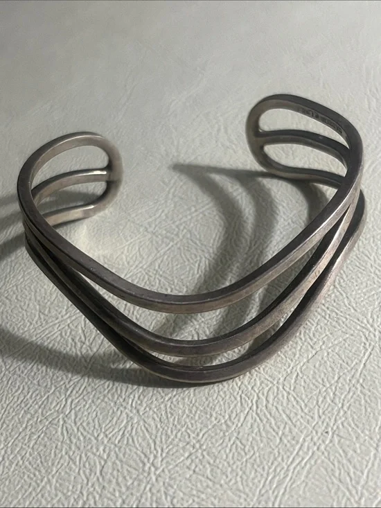 Mexico 925 Sterling Multi-Row Open Cuff Bracelet