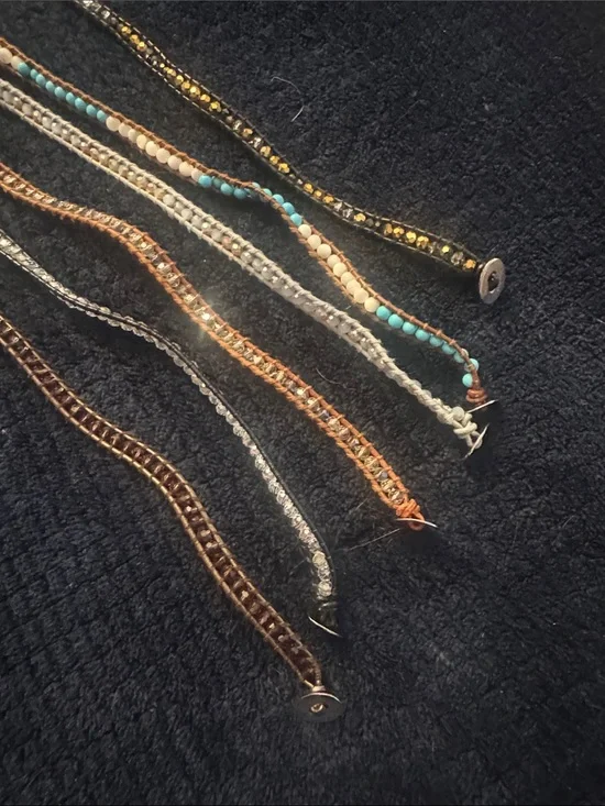 Victoria Emerson Turquoise, Gold, Silver & Brown Wrap Bracelet Set