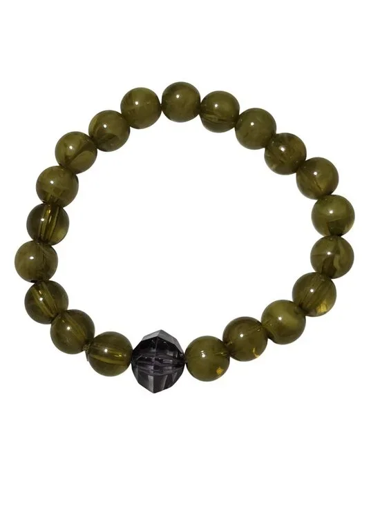 Retro Beaded Bracelet Faceted Green Black Beads Simple Fashion Jewelry Women