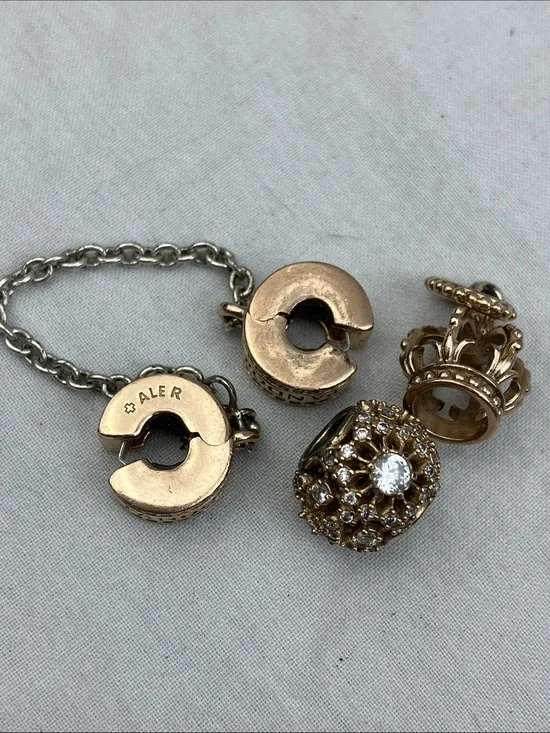 Pandora Gold-Tone Charm Set with Crystal Accents