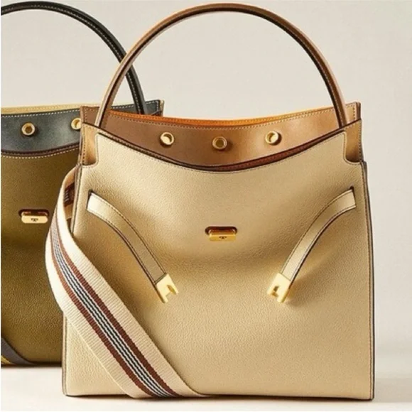 Tory Burch Lee Radziwill Pebbled Leather Double Bag $1,320