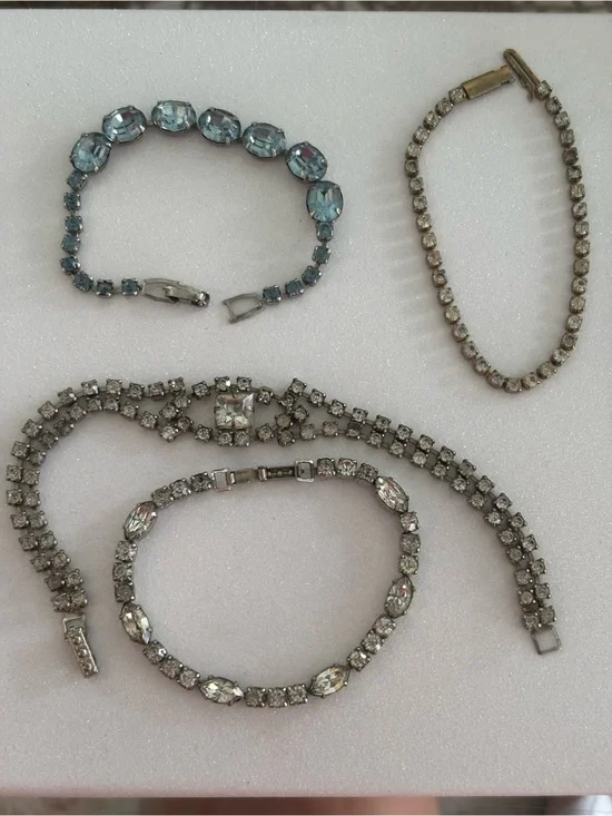Lot of Vintage Rhinestone Bracelets
