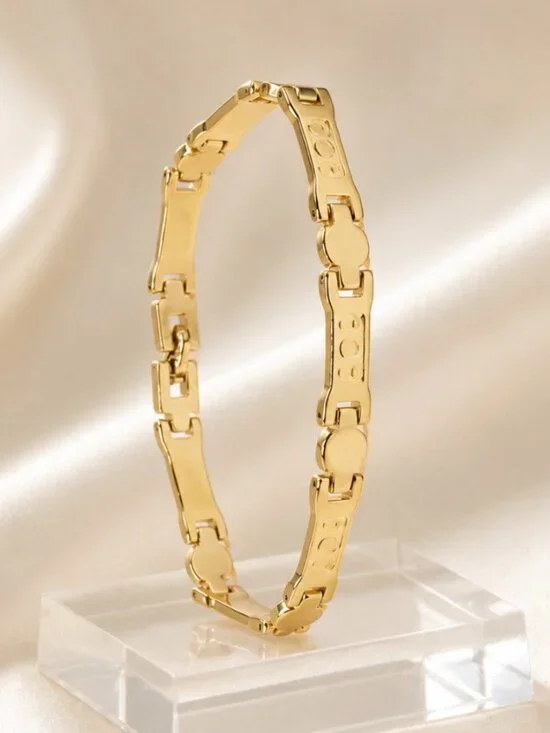 Gold Link Bracelet-14K Gold Plated-Minimalist- New!