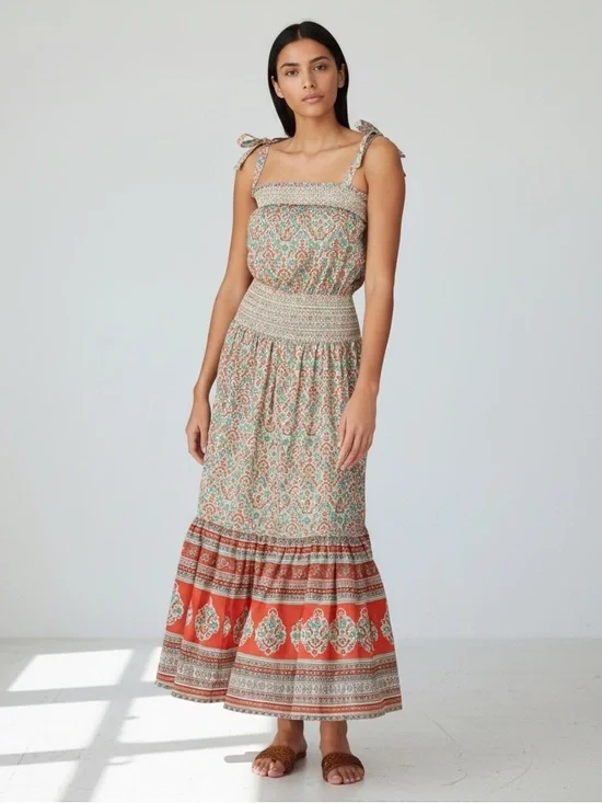 Tory Burch Legacy Paisley Smocked Sundress size M