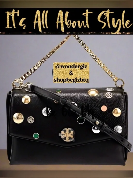 Tory Burch Authentic Kira Mixed Materials Embellished Unique Bag Limited Edition