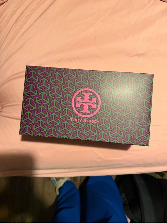 Tory Burch Purple and Green Geometric Box
