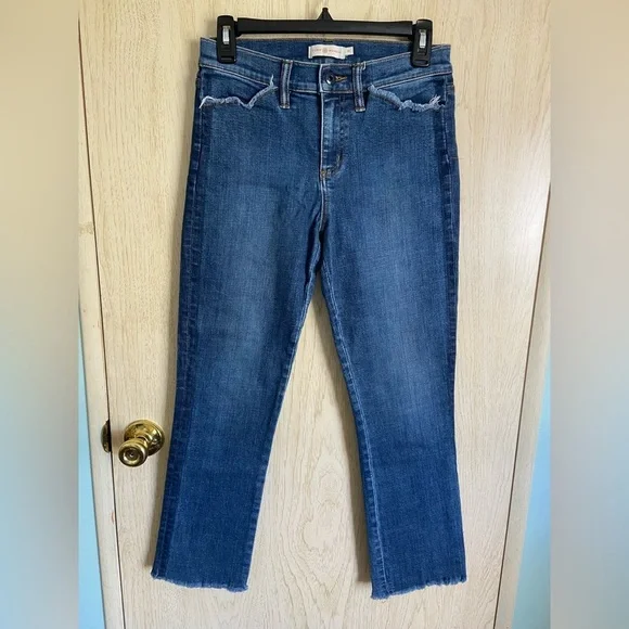 Tory Burch Harley Unfinished Pocket Stretchy Jeans Size 25