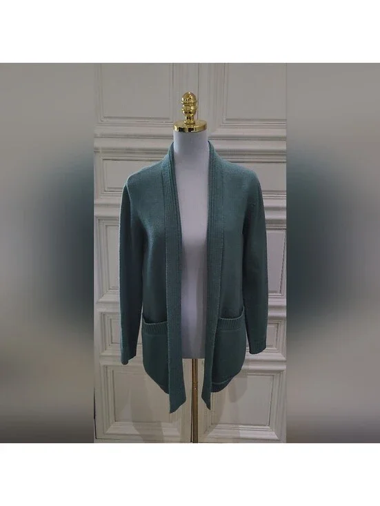 Tori Burch Open Front Womens Cardigan Sweater - Soft Green. Size XSmall.