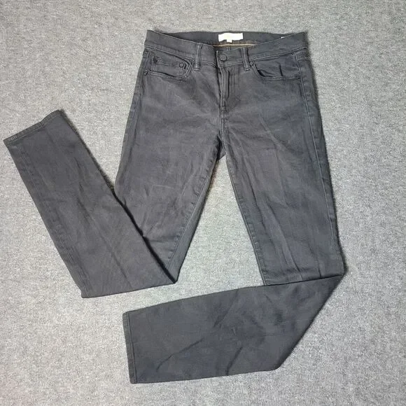 Tory Burch Super Skinny Womens Black Jeans Size 29 Embroidered Logo Packet