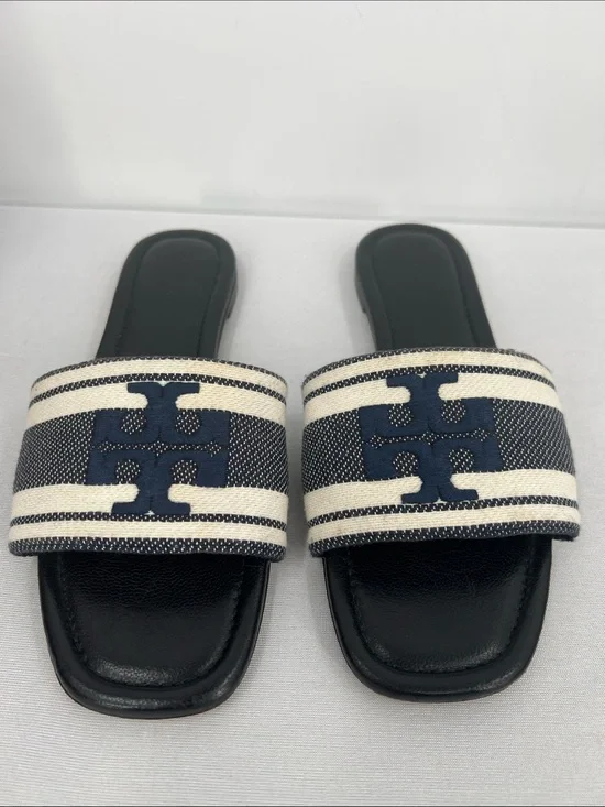 Tory Burch Double T Jacquard Slide sandals
