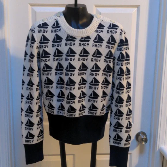 TORY BURCH DESIGNER Seaside Nautical Sweater