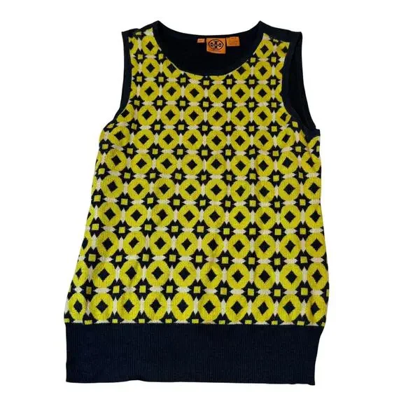 Tory Burch Geometric Knit Sweater Vest Size M