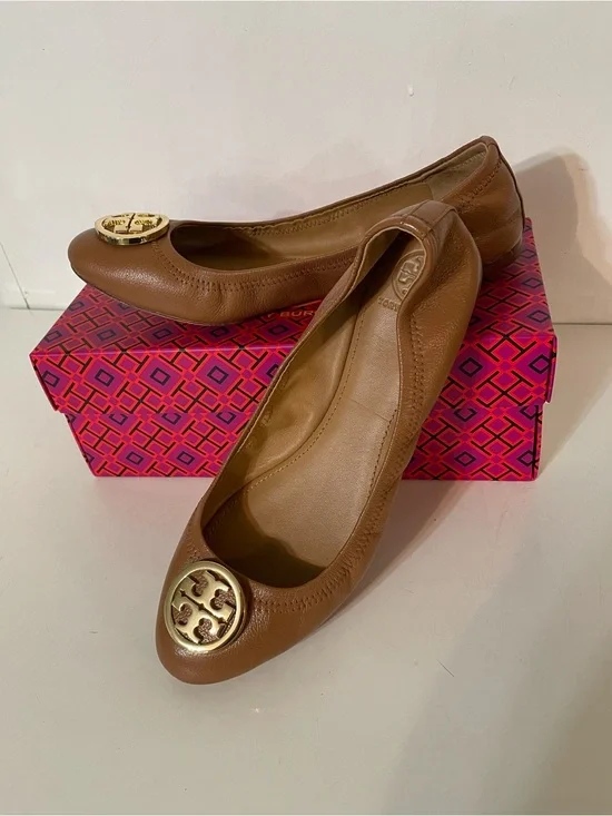 Tory Burch Benton Travel Ballet in Tan