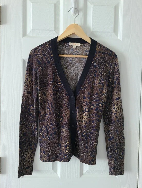 Torry Burch Merino Sierra Leppard Cardigan