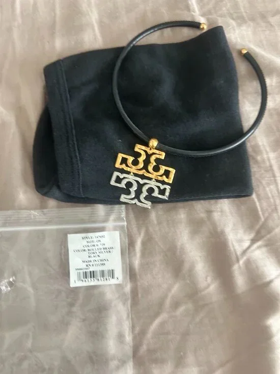 Tory Burch Brass Two-Tone Chocker Necklace