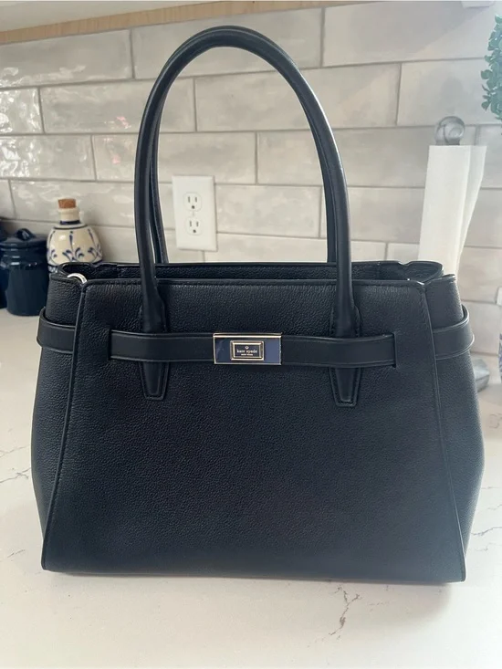 kate spade Black Leather Structured Satchel