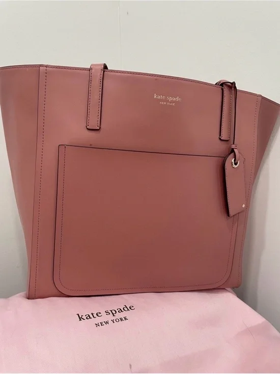 kate spade Rose Mauve Leather Tote with Front Pocket