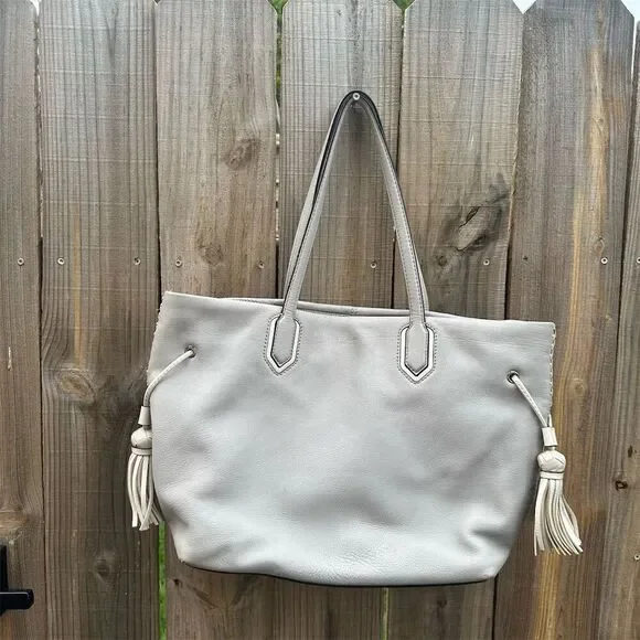 Kate Spade Pebbled Leather Tote Bag with Tassels & Zip Closure