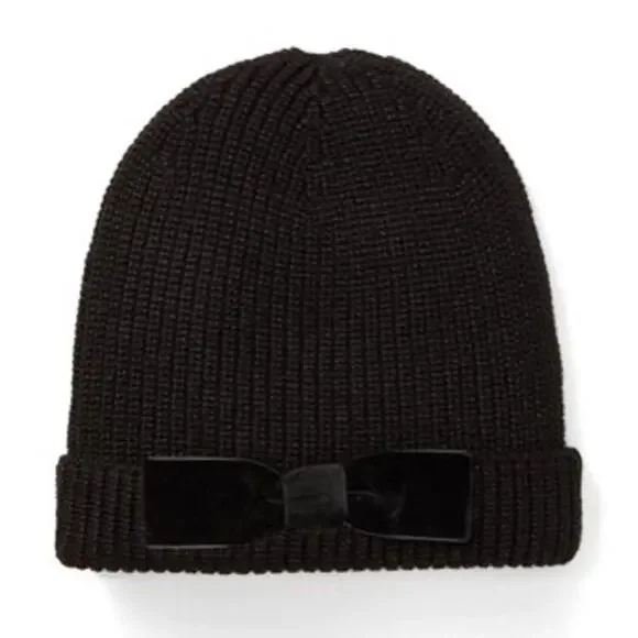 Kate Spade Velvet Bow Beanie