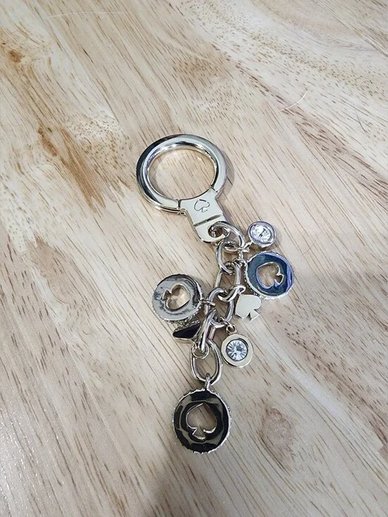 Kate Spade Gold Spade Rhinestone Purse Bag Charm Keychain Crystal Bling NWOT