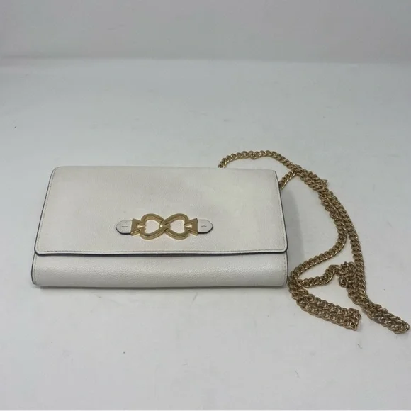 Kate Spade Toujours Chain Clutch Cross Body Bag White Excellent Used Condition
