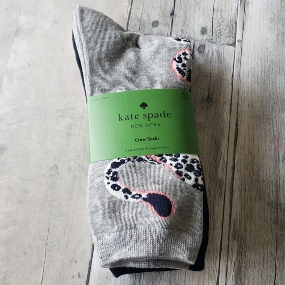 Kate Spade ♠️ New! 3-Pack Socks Leopard - Women’s One Size - Crew Socks