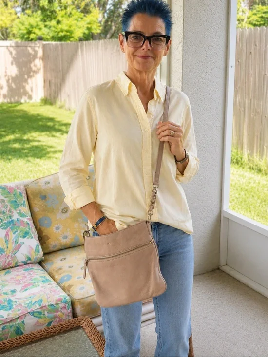 Kate Spade Beige Pebbled Leather Cobble Hill Ellen Crossbody Bag Shoulder Purse