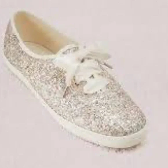 Keds Kate Spade New York  Silver Glitter Sneakers 9
