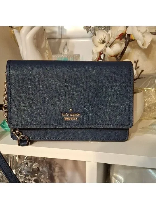 Kate Spade Navy Saffiano Leather Crossbody Bag 6.5x4  Like New