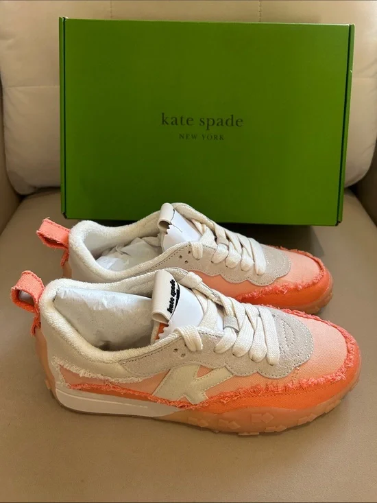 kate spade Coral and Cream Low-Top Sneakers K as in Kate Runner